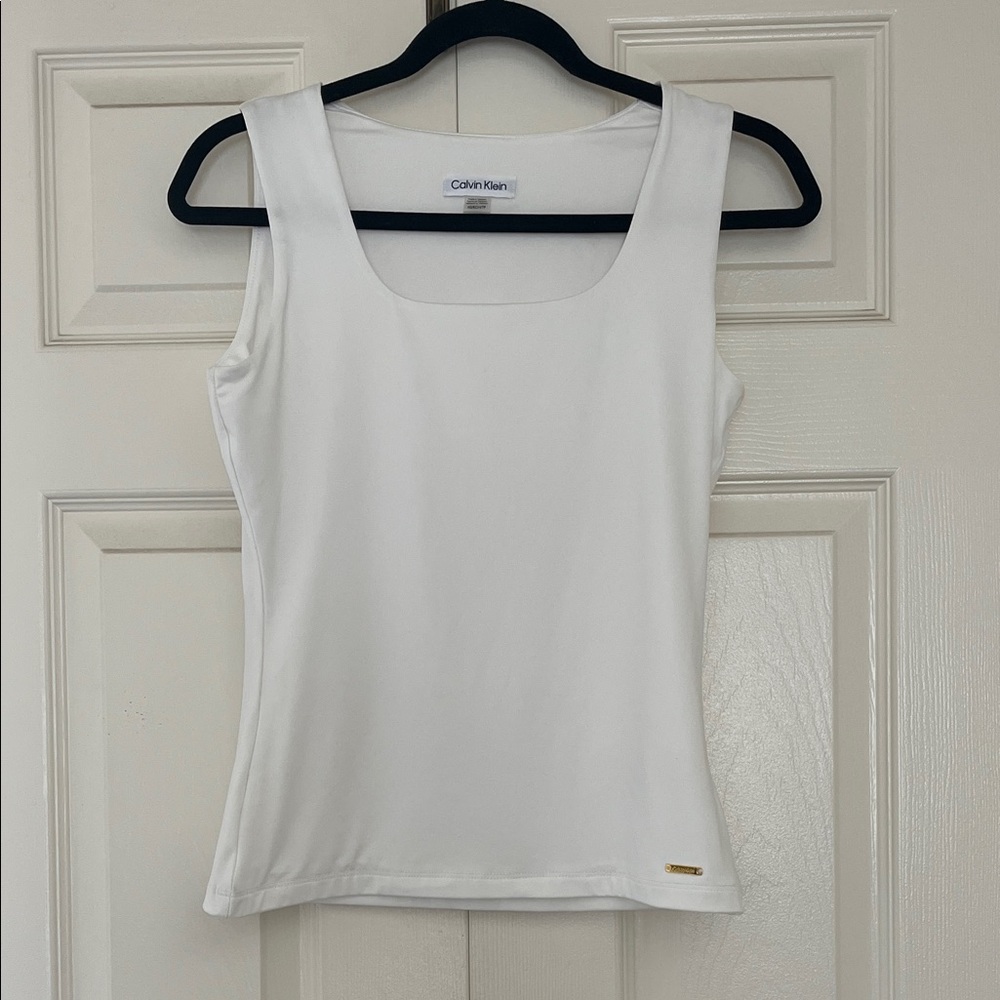 Calvin Klein White Sleeveless Tank Top